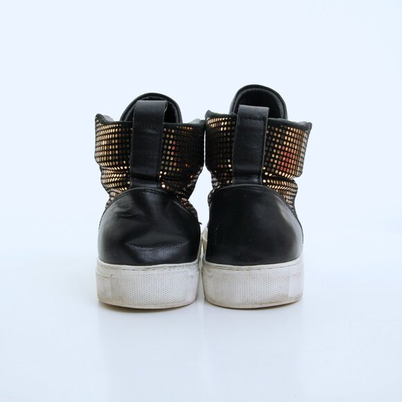 Red Dragon Fly Goldtone Embellishments High Top in Gold Black Women Size 10 - Picture 3 of 16